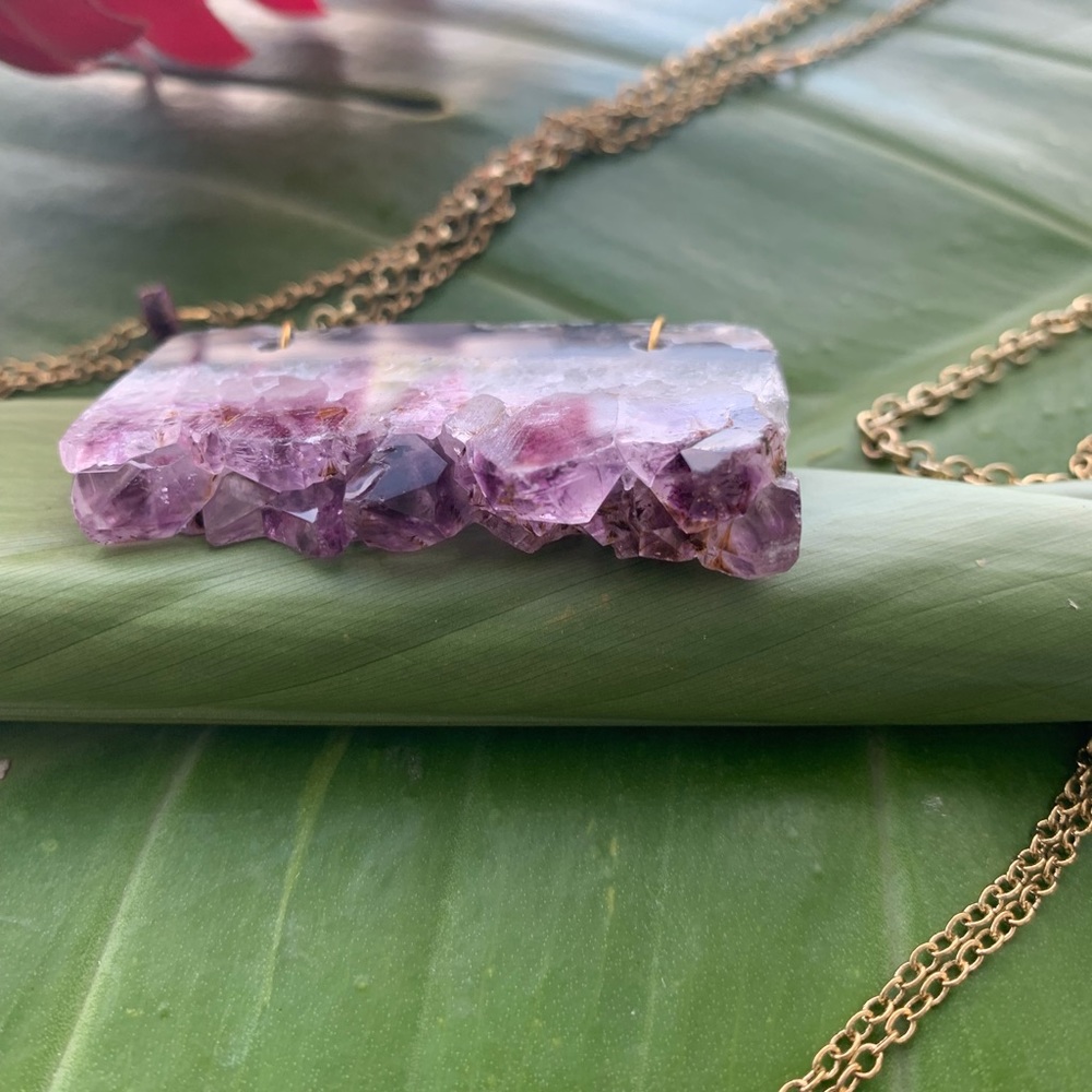 Amethyst Gold Layer Necklace.